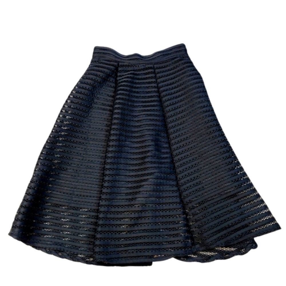 TFNC Striped Mesh Black Circle Skirt Size Small - Picture 2 of 8